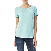 LaClef Women's Rolled Sleeve Raglan Casual Basic T-Shirt Knit Top with from Stitch