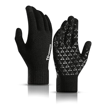 TRENDOUX Winter Gloves for Men Women - Upgraded Touch Screen Cold Weather Thermal Warm Knit Glove for Running Driving Hiking