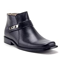 Jazame Men's Ankle High Square Toe Casual Chelsea Dress Boots