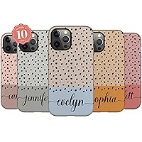 Custom Spotted Polka Dots Name Case, Personalized Name Case, Designed ‎for iPhone 15 Plus, iPhone 14 Pro Max, iPhone 13 Mini, iPhone 12, 11, X/XS Max, ‎XR, 7/8‎ Multicolor