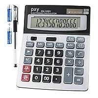 Desk Calculator, Touch Comfortable with Big Buttons, PXY Two Way Power Battery and Solar Standard Function Office Calculators,12 Digit Calculators Large Display Clearly