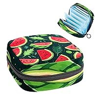 Watermelon Menstrual Pad Purse for School, Tampons Collect Pouch for Women Girls, Soft Sanitary Napkin Disposal Bags
