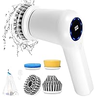 Electric Cleaning Brush, Bath Polisher, Bath Cleaning Brush, 2 Modes, Turbo Pro Brush, Deck Brush, LED Power Display, USB C Rechargeable, Suitable for Baths, Kitchens, Toilets, Windows, Floors, Low