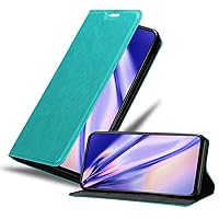 Book Case Compatible with Oppo FIND X3 LITE in Petrol Turquoise - with Magnetic Closure, Stand Function and Card Slot - Wallet Etui Cover Pouch PU Leather Flip