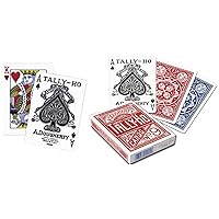 2 Decks of TALLY HO No 9 Original Fan Back Playing Cards RED and Blue