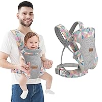 Breathable Baby Carrier, Adjustable Baby Wrap Carrier with Lumbar Support, All-Position Baby Holder Carrier for Toddler Infant, Cozy and Lightweight Infant Carrier for 7-45lbs (Leaf)
