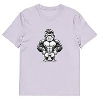 Googi Stoic Gorilla Standout Fitness Pose Eco-Friendly Organic Cotton Graphic T-Shirt