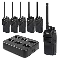 Retevis RT21 Updated Walkie Talkies Adults, Two Way Radios Long Range Rechargeable, 3000mAh Battery, with Six-Way Charger, for Security Warehouse Jobsite(6 Pack)