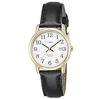 Mns Easy Reader Goldtone Black Leather Strap White dial, date WR 30 Meters