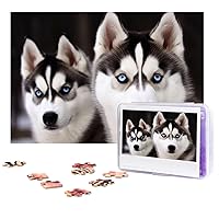 Personalized Wooden Puzzle 300 Piece Jigsaw Puzzle Couple Puzzle Family Puzzle Husky Dog Picture Puzzle Photo Puzzle for Adults Birthday Wedding 15