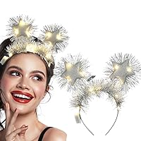Light Up Star Headbands Glitter Star Hair Bands Led Birthday Headband Christmas Hair Accessories for Women and Girls
