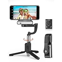 hohem iSteady Q Gimbal Stabilizer for Smartphone, 1 Axis Selfie Stick Tripod with Face Tracking, 360° Rotation, 4 in 1 Portable Phone Tripod w/Extendable Stick for iPhone 14/Android Video Recording