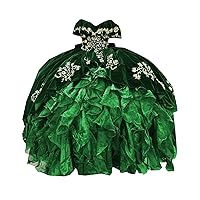 2024 Ball Gown Velvet Organza Gold Embroidery Mexican Charro XV 15 Dresses for Quinceanera Prom Party Dress