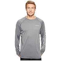 Men's Terminal Tackle Heather Long Sleeve Shirt, X-Large, Charcoal Heather/Cool Gray Logo