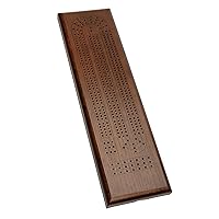 WE Games Classic Cribbage Set Solid Stained Oak Wood 3 Track Board, Metal Pegs, Family Games, Living Room Decor, Travel Games, Outdoor Games, Birthday Gifts, 2 Player Games, Card Games
