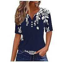 Womens Tops Eyelet Embroidery Summer Fashion Clothes Y2K Going Out Top 2024 Casual V Neck Short Sleeve Blouse T Shirts