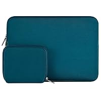 MOSISO Laptop Sleeve Compatible with MacBook Air/Pro, 13-13.3 inch Notebook, Compatible with MacBook Pro 14 inch M3 M2 M1 Chip Pro Max 2024-2021, Neoprene Bag with Small Case, Deep Teal