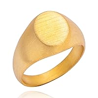 Gold Plated 925 Sterling Silver Oval Ring, Basic Oval Gold Ring for Men, Handmade Gemstone Ring for Men, Men Silver Ring, Vintage Mens Ring, Basic Gold Ring, Brushed Gold Mens Ring, Men's Signet Gold Ring