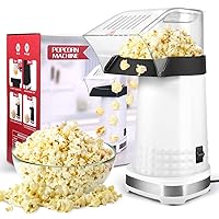 Popcorn Machine High Popping Rate, 4.5 Quarts 1200w 2 Min Fast Popping Air Popper, Hot Air Popcorn Maker with Butter Melter, No Oil, BPA-Free & with ETL Certified, Popcorn Poppers for Home, RH-588A