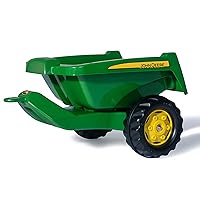 rolly toys John Deere Tipper Trailer with Rear Tipping for Pedal Tractor, Youth Ages 3+