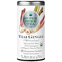 Organic Thai Ginger SUPERHERB Herbal Tea, Tin of 36 Tea Bags