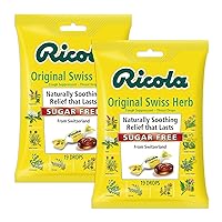 Ricola Sugar Free Throat Drops Original Swiss Herb - 19 ct, Pack of 2