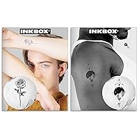 Inkbox Temporary Tattoos Bundle, Long Lasting Temporary Tattoo, Includes Maybe Just One and Geospace with ForNow ink Waterproof, Lasts 1-2 Weeks, Rose and Solar System Tattoos