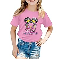 Women's T Shirts Children's Casual Jogging Set Paired with Short Sleeved Two-Piece Set T Shirts, 100-160