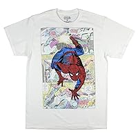 Marvel Spider-Man Mens' Wall Crawl Pose Comic Book Page Character T-Shirt