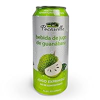 Pocasville Fruit Juices, Squeezed not form Concentrate, 16.5 Fluid Ounce Can (Soursop, 6 Cans)