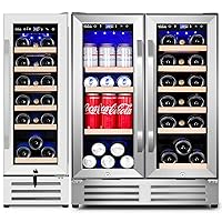 12 Inch Wine Cooler Refrigerator and Wine and 24 Inch Dual Zone Beverage Refrigerator