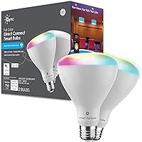 CYNC BR30 LED Smart Light Bulbs, Indoor Floodlight Bulb, Color Changing Light Bulb, WiFi Lights, Works with Amazon Alexa and Google Assistant, 9.5 Watts (2 Pack)