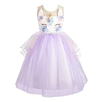 Dressy Daisy Unicorn Princess Dress for Girls Birthday Party Pageant Gown Halloween Costume