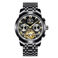 SOLLEN Classic Automatic Watch for Men, Self Winding Mechanical Watch, 3 ATM Water Resistance Men's Dress Watch with Moon Phase, Calendar and 24 Hours Function - 41mm
