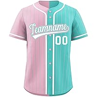 Custom Stripe Baseball Jersey for Men Women Youth Personalized Baseball Button Down Shirt Stitched Name Number