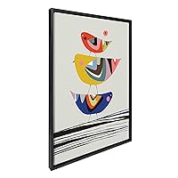 Sylvie The Family Tree Framed Canvas Wall Art by Rachel Lee of My Dream Wall, 23x33 Black, Colorful Animal Art for Wall