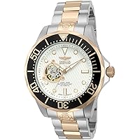 Invicta Men's 13707 Grand Diver Automatic White Textured Dial Two Tone Stainless Steel Watch