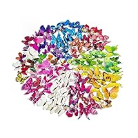 plplaaoo 120Pcs Colorful Butterfly Wall Stickers,Butterfly Wall Decals,PVC Butterfly Decorations for Party Decoration KindergartenHoliday Celebration Photographic Background, Magnet Stickers magn