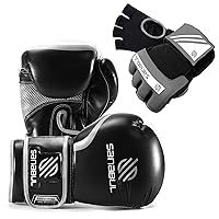 Sanabul Gel Boxing Gloves (Black/Metallic Silver, 16oz) and Hand Wraps (CharcoalGrey/White, S/M) | Pro-Tested Gear for Men and Women | Perfect for MMA, Muay Thai, Kickboxing, and Heavy Bag Work