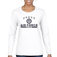 Proud Air Force Mom Women's Long Sleeve T-Shirt US Military Vet Mother's Day Veteran Active Duty Mama Patriotic Red Friday