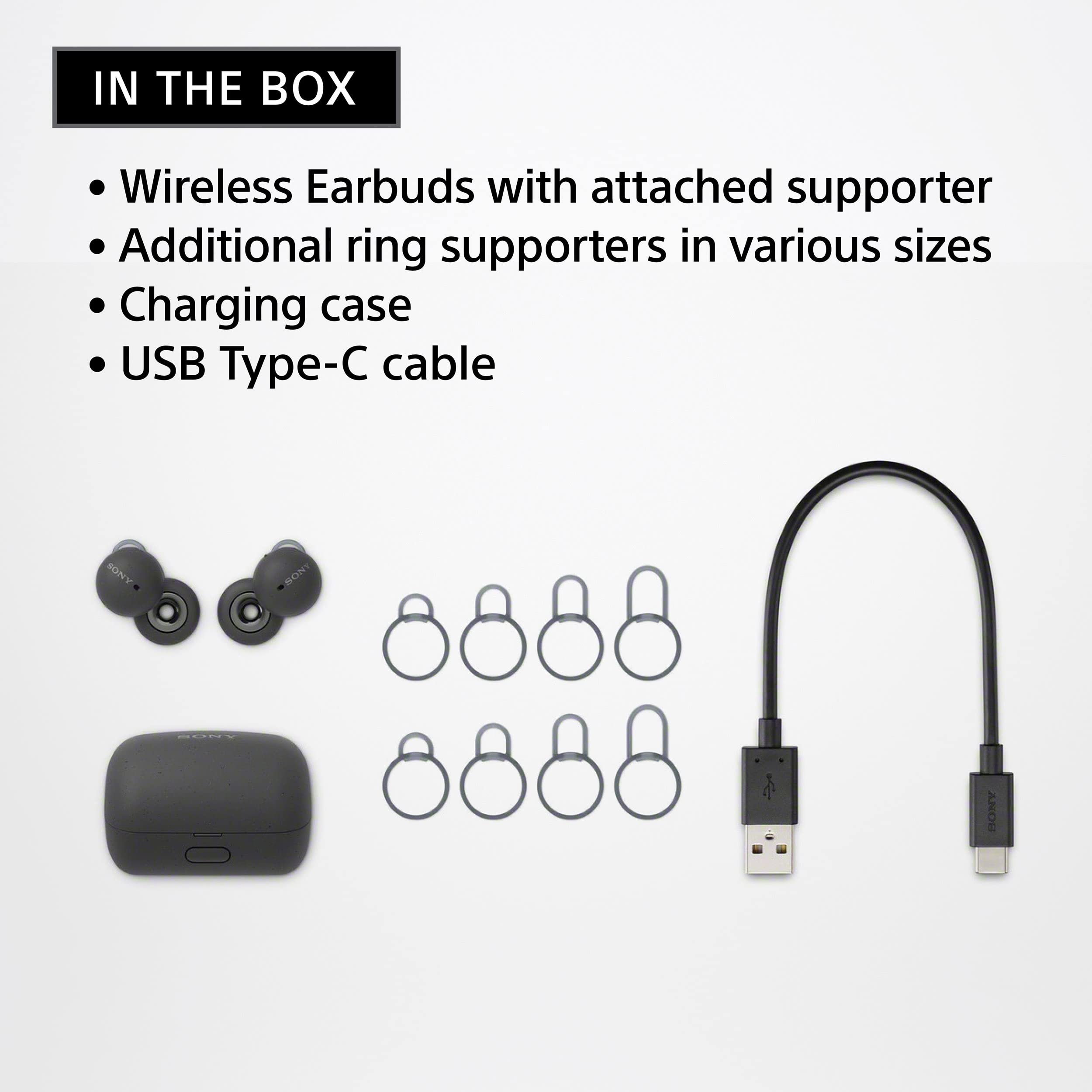 Sony LinkBuds Truly Wireless Earbud Headphones with an Open-Ring Design for Ambient Sounds and Alexa Built-in, Bluetooth Ear Buds Compatible with iPhone and Android, Gray