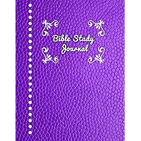 Bible Study Journal: Journaling Notebook Workbook Soft Cover Purple Faux Leather 90 Days To Record Bible Studies 8.5 x 11