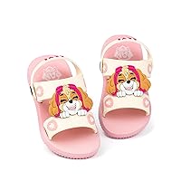Paw Patrol Girls Sandals | Kids Pink Sliders with Supportive Strap | Skye The Rescue Pup Summer Shoes | Slip-on Footwear