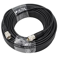 RG8X Coaxial Cable 100ft, CB Coax Cable, UHF PL259 Male to Male Coaxial Cable Connector for HAM Radio, Antenna Analyzer