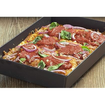 LloydPans Kitchenware 8 by 10 inch Detroit Style Pizza Pan USA Made Hard-Anodized