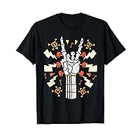 Rock On Guitar Neck - With A Sweet Rock & Roll Skeleton Hand T-Shirt