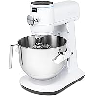 Smart Stand Mixer w/Built-In Smart Scale & Auto Sense Technology, 7qt Stainless Steel Bowl, 11 Speed l Dough Hook, Beater, 11-wire whip l works w/Amazon Alexa & Google Home l Stone White