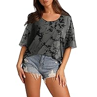 Womens Blouses,Short Sleeve Blouses for Women Dressy Casual Summer V Neck Sexy Tops Solid Tshirts Shirts Regular Fit