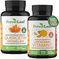 Immune Support Supplement with Vitamin C + Quercetin for Immunity - Immune Boosters for Adults with Liposomal VIT C, Quercetin & Stinging Nettle - 2 in 1 Immune System Defense Booster