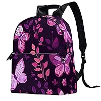 Travel Backpack,Small Backpack,Carry on Backpack,Butterfly Flowers and Hearts,Backpack